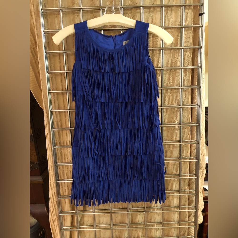 Elisa B royal blue faux Swede dress size 10